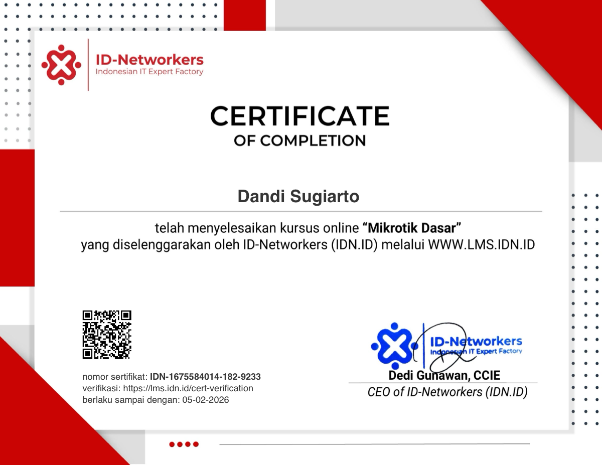 MikroTik Certified Network Associate (MTCNA) Training