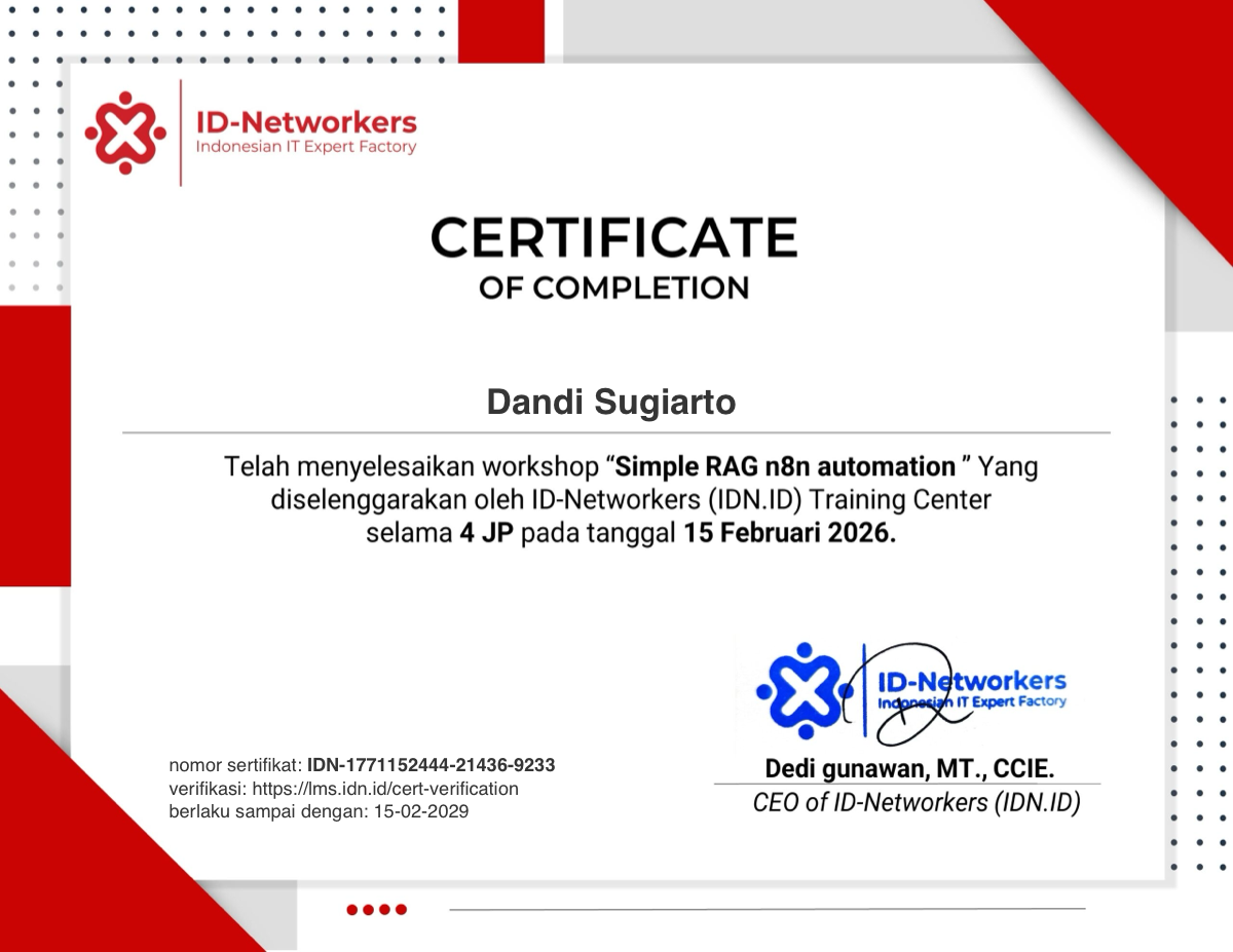 Simple Retrieval-Augmented Generation (RAG) n8n Workshop